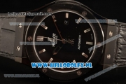 Hublot Classic Fusion 9015 Auto PVD Case PVD Bezel with Black Dial and Black Leather Strap