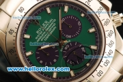 Rolex Daytona II Chronograph Swiss Valjoux 7750 Automatic Movement Full Steel with Green Dial and White Markers
