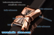 Cartier Tank Enlacée Swiss Quarz Rose Gold Case with Silver Dial and Black Leather Strap