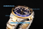 Rolex Submariner Swiss ETA 2836 Automatic Movement Steel Case with Blue Dial and Two Tone Strap 43mm