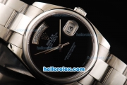 Rolex Day Date Swiss ETA 2836 Automatic Movement Full Steel with Black Dial