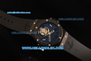 Hublot Big Bang Swiss Tourbillon Manual Winding Movement PVD Case with Black Dial and Black Rubber Strap-Ceramic Bezel