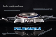 Rolex GMT-Master Asia 2813 Automatic Steel Case with Black Dial Black/Grey Nylon Strap and Red/Blue Bezel