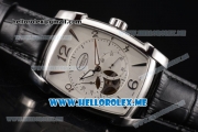 Parmigiani Kalpa Miyota 9015 Automatic Steel Case with White Dial and Black Leather Strap Stick/Arabic Numeral Markers