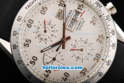 Tag Heuer Carrera Calibre 16 Automatic Movement 7750 Coating Case with White Dial and Black Rubber Strap