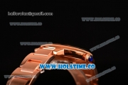 Cartier Rotonde De Miyota Quartz Rose Gold Case/Bracelet with Brown Dial and White Roman Numeral Markers