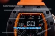 Richard Mille RM 011 Felipe Massa Chronograph Swiss Valjoux 7750 Automatic PVD Rose Gold Case with Black Dial Arabic Numeral Markers and Orange Rubber Strap