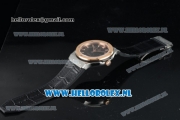 Hublot Classic Fusion Miyota 9015 Automatic Rose Gold Case with Black Dial Stick Markers and Black Genuine Leather Strap