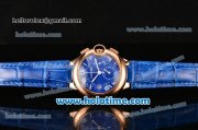 Cartier Ballon Bleu De Medium Chrono Miyota Quartz Rose Gold Case with Blue Dial and White Roman Numeral Markers