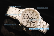 Tag Heuer Carrera Calibre 16 Asia Valjoux 7750 Automatic Chronograph with White Dial and Bezel-Big Calendar