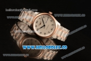 Longines Master Swiss ETA 2824 Automatic Two Tone Case with White Dial and Two Tone Bracelet