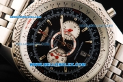 Breitling Bentley Supersports Chronograph Miyota Quartz Movement Full Steel with Black Dial and Honeycomb Bezel