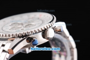Breitling Navitimer Chronograph Quartz Movement Silver Case with White Dial and SS Strap-Number Markers