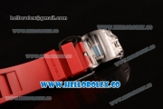 Richard Mille RM 11-02 Swiss Valjoux 7750 Automatic Carbon Fiber Case with Skeleton Dial and Red Rubber Strap