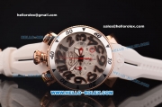 Gaga Milano Chrono 48 Miyota OS20 Quartz Rose Gold Case with Silver Dial and Black Numeral Markers