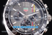 Tag Heuer Formula 1. James Hunt Miyota Quartz Steel Case with Grey Dial Stick/Arabic Numeral Markers and Black Nylon Strap