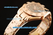 Rolex Datejust Swiss ETA 2836 Automatic Movement Full Rose Gold with Chocolate Dial and Diamond Bezel