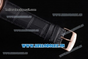 Audemars Piguet Jules Audemars Dual Time Asia ST25 Automatic Rose Gold Case Black Dial Stick Markers and Black Leather Strap