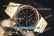 Audemars Piguet Royal Oak Miyota Quartz Yellow Gold Case/Bracelet with Black Dial and Stick Markers