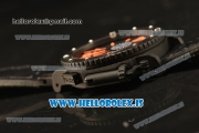 U-Boat U42 All Black PVD Case With Orange Markers Miyota OS10 Chronograph Quartz