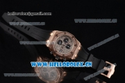 Audemars Piguet Royal Oak Offshore Seiko VK67 Quartz Rose Gold/Diamonds Case with Grey Dial and Arabic Numeral Markers Black Rubber Strap