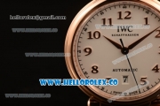 IWC Da Vinci Swiss ETA 2892 Automatic Steel Case with White Dial Arabic Numeral Markers and Genuine Leather Strap