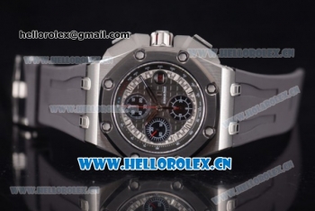 Audemars Piguet Royal Oak Offshore Chronograph Michael Schumacher Clone AP Calibre 3126 Automatic Titanium Case with Black Dial Grey Rubber Strap and Stick Markers (J12)