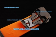 Hublot Big Bang Chronograph Swiss Quartz Movement PVD Case with Orange Diamond Bezel and Orange Rubber Strap-Lady Model