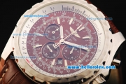 Breitling For Bentley Chronograph Quartz Movement Steel Case with Brown Dial and Brown Leather Strap