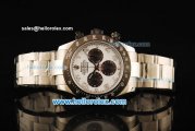 Rolex Daytona Chronograph Swiss Valjoux 7750 Automatic Movement Steel Case with White Dial and Arabic Numerals-Black Bezel