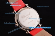 Chopard Happy Sport - Mickey Swiss Quartz Stainless Steel Case with Red Leather Strap and Mickey Dial