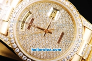 Rolex Day-Date Oyster Perpetual Automatic Full Gold with Diamond Dial