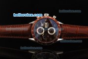 Tag Heuer Carrera Swiss Valjoux 7750 Automatic Movement Steel Case with Brown Dial and Brown Leather Strap