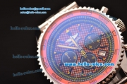 Breitling Navitimer Chronograph Miyota OS20 Quartz Full Steel with Black Subdial and Orange Grid Dial