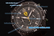 Ferrari Chronograph Miyota OS20 Quartz PVD Case with White Markers Black Dial and PVD Strap