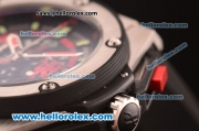 Hublot Big Bang Red Devil Chronograph Quartz Steel Case with Skeleton Dial and Black Rubber Strap-7750 Coating