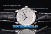 Longines Master Swiss ETA 2824 Automatic Steel Case with White Dial Diamonds Markers and Black Leather Strap (ZF)