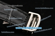 Cartier Tank MC Miyota Quartz Steel Case with White Roman Numeral Markers and Black Dial