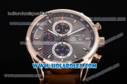 Tag Heuer Carrera Calibre 16 Senna Special Edition Chrono Miyota Quartz Rose Gold Case with Grey Dial and Stick Markers