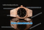 Audemars Piguet Royal Oak Clone Calibre AP 3120 Automatic Full Rose Gold with Black Dial and Stick Markers (EF)