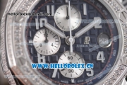 Audemars Piguet Royal Oak Offshore Seiko VK67 Quartz Steel/Diamonds Case with Black Dial and Arabic Numeral Markers