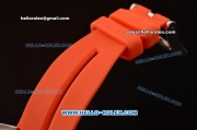 Gaga Milano Chrono 48 Miyota OS20 Quartz PVD Bezel with Black Dial and Orange Numeral Markers - Orange Rubber Strap