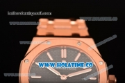 Audemars Piguet Royal Oak 33MM Miyota Quartz Rose Gold Case/Bracelet with Black Dial and Stick Markers (EF)