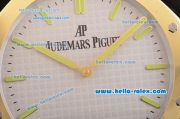 Audemars Piguet Swiss Quartz Gold Case with White Dial Stick Markers Wall Clock