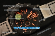 U-Boat U42 All Black PVD Case With Orange Markers Miyota OS10 Chronograph Quartz
