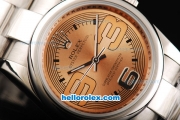 Rolex Air-King Oyster Perpetual Automatic Movement Rose Gold Dial with Steel Case and SS Strap