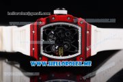 Richard Mille RM 35-01 RAFA Miyota 9015 Automatic PVD Case with Skeleton Dial and White Rubber Strap Dot Markers