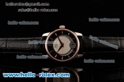 Mido Baroncelli II Swiss ETA 2824 Automatic Two Tone Case with Black Leather Strap and Black Dial