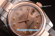 Rolex Datejust Automatic Two Tone with Rose Gold Dial and Diamond Markers