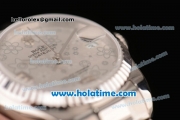 Rolex Datejust Swiss ETA 2836 Automatic Stainless Steel Case with Silver/Flower Dial and Numeral Markers